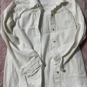 Women’s White Denim Shirt